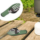 Maxbell Camping Utensils Traveling Home Flatware Camping Gear Camping Cutlery Green