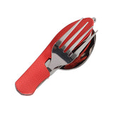 Maxbell Camping Utensils Traveling Home Flatware Camping Gear Camping Cutlery Red