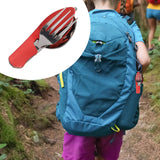 Maxbell Camping Utensils Traveling Home Flatware Camping Gear Camping Cutlery Red