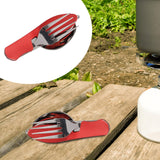 Maxbell Camping Utensils Traveling Home Flatware Camping Gear Camping Cutlery Red