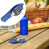 Maxbell Camping Utensils Traveling Home Flatware Camping Gear Camping Cutlery Blue