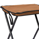Maxbell Camping Stool Seat Footrest Heavy Duty Camp Stool for Beach Garden Traveling Brown