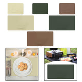 Maxbell PU Leather Table Mat Flooring Meal Mat Table Pad for Picnic Camping Barbecue Beige 27.5cmx19cm