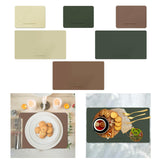 Maxbell PU Leather Table Mat Flooring Meal Mat Table Pad for Picnic Camping Barbecue Beige 27.5cmx19cm