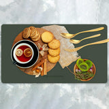 Maxbell PU Leather Table Mat Flooring Meal Mat Table Pad for Picnic Camping Barbecue Green 27.5cmx19cm