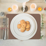 Maxbell PU Leather Table Mat Flooring Meal Mat Table Pad for Picnic Camping Barbecue Brown 27.5cmx19cm