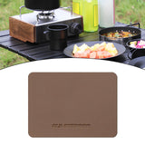 Maxbell PU Leather Table Mat Flooring Meal Mat Table Pad for Picnic Camping Barbecue Brown 27.5cmx19cm