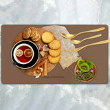 Maxbell PU Leather Table Mat Flooring Meal Mat Table Pad for Picnic Camping Barbecue Brown 56cmx33cm