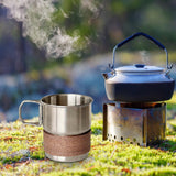 Maxbell Stainless Steel Cup with Foldable Handle Portable for Campsite Hiking Picnic