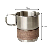 Maxbell Stainless Steel Cup with Foldable Handle Portable for Campsite Hiking Picnic