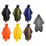 Maxbell Hooded Rain Poncho Portable Rainwear Jacket for Backpacking Black