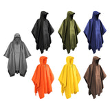 Maxbell Hooded Rain Poncho Portable Rainwear Jacket for Backpacking Black