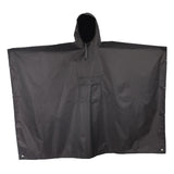 Maxbell Hooded Rain Poncho Portable Rainwear Jacket for Backpacking Black