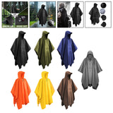 Maxbell Hooded Rain Poncho Portable Rainwear Jacket for Backpacking Black