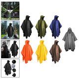 Maxbell Hooded Rain Poncho Portable Rainwear Jacket for Backpacking Black