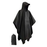 Maxbell Hooded Rain Poncho Portable Rainwear Jacket for Backpacking Black