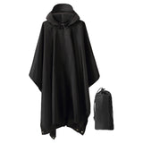 Maxbell Hooded Rain Poncho Portable Rainwear Jacket for Backpacking Black