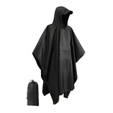 Maxbell Hooded Rain Poncho Portable Rainwear Jacket for Backpacking Black