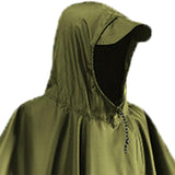 Maxbell Hooded Rain Poncho Portable Rainwear Jacket for Backpacking Green