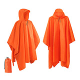 Maxbell Hooded Rain Poncho Portable Rainwear Jacket for Backpacking Orange