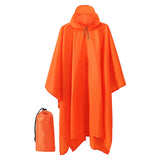 Maxbell Hooded Rain Poncho Portable Rainwear Jacket for Backpacking Orange