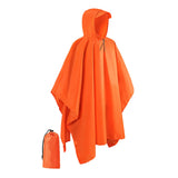 Maxbell Hooded Rain Poncho Portable Rainwear Jacket for Backpacking Orange
