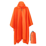 Maxbell Hooded Rain Poncho Portable Rainwear Jacket for Backpacking Orange