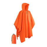 Maxbell Hooded Rain Poncho Portable Rainwear Jacket for Backpacking Orange