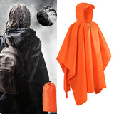 Maxbell Hooded Rain Poncho Portable Rainwear Jacket for Backpacking Orange