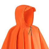 Maxbell Hooded Rain Poncho Portable Rainwear Jacket for Backpacking Orange