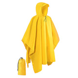 Maxbell Hooded Rain Poncho Portable Rainwear Jacket for Backpacking Yellow