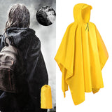 Maxbell Hooded Rain Poncho Portable Rainwear Jacket for Backpacking Yellow