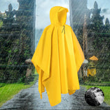 Maxbell Hooded Rain Poncho Portable Rainwear Jacket for Backpacking Yellow
