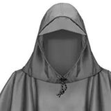 Maxbell Hooded Rain Poncho Portable Rainwear Jacket for Backpacking Gray