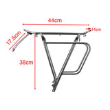 Maxbell Bicycle Rear Cargo Rack Biking 75kg Heavy Duty Aluminum Alloy Rear Bike Rack Gray