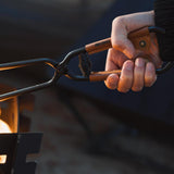 Maxbell Campfire Tongs 17" Steel Firewood Tongs for Cooking Camping Indoor Outdoor