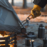 Maxbell Campfire Tongs 17" Steel Firewood Tongs for Cooking Camping Indoor Outdoor