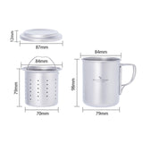 Maxbell Titanium Mug with Tea Strainer Sturdy Coffee Mug for Fishing Camping Outside