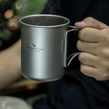 Maxbell Titanium Mug with Tea Strainer Sturdy Coffee Mug for Fishing Camping Outside