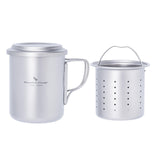 Maxbell Titanium Mug with Tea Strainer Sturdy Coffee Mug for Fishing Camping Outside
