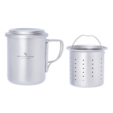 Maxbell Titanium Mug with Tea Strainer Sturdy Coffee Mug for Fishing Camping Outside