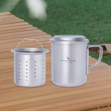 Maxbell Titanium Mug with Tea Strainer Sturdy Coffee Mug for Fishing Camping Outside