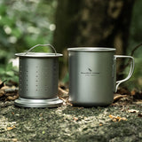 Maxbell Titanium Mug with Tea Strainer Sturdy Coffee Mug for Fishing Camping Outside