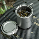 Maxbell Titanium Mug with Tea Strainer Sturdy Coffee Mug for Fishing Camping Outside