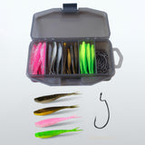 Maxbell 40Pcs Soft Fishing Lures Practical Sea Worm Soft Lure for Crappie Trout Bass