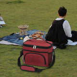 Maxbell Portable Lunch Box Front Pocket Hot Cold Food Thermal Bag Beach Tote Handbag Red