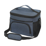 Maxbell Portable Lunch Box Front Pocket Hot Cold Food Thermal Bag Beach Tote Handbag Dark Blue