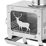 Maxbell Camping Wood Stoves Stainless Steel Wood Burning Stoves for Winter Fishing BBQ
