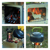 Maxbell Camping Wood Stoves Stainless Steel Wood Burning Stoves for Winter Fishing BBQ