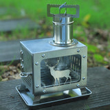 Maxbell Camping Wood Stoves Stainless Steel Wood Burning Stoves for Winter Fishing BBQ